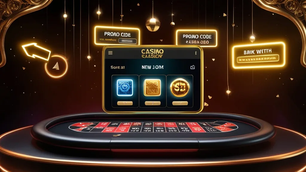 Promo code notifications displayed above a slot game interface